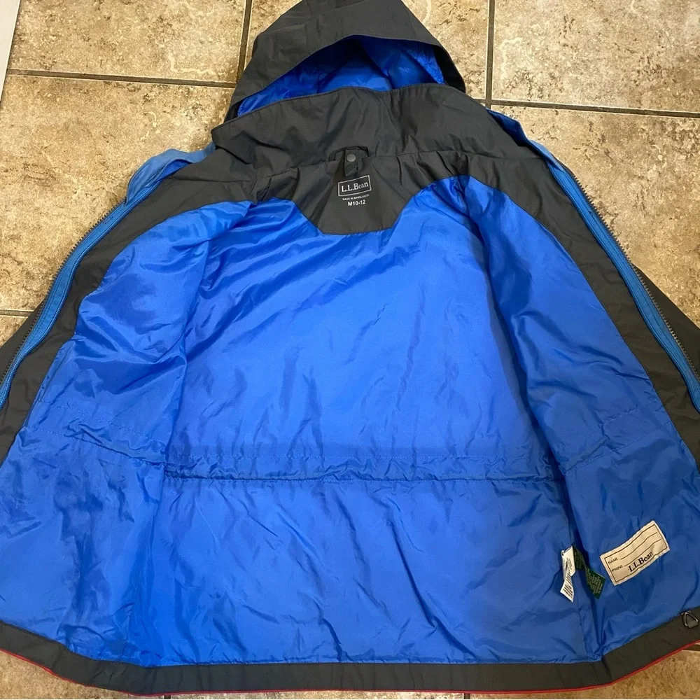 LLBean Kids’ Adventure Seeker Shell Color Blocked Kids M 10-12 Pink Charcoal